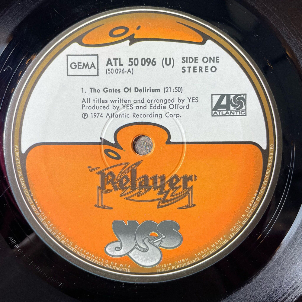 Винтажная виниловая пластинка LP Yes Relayer (Germany 1974)