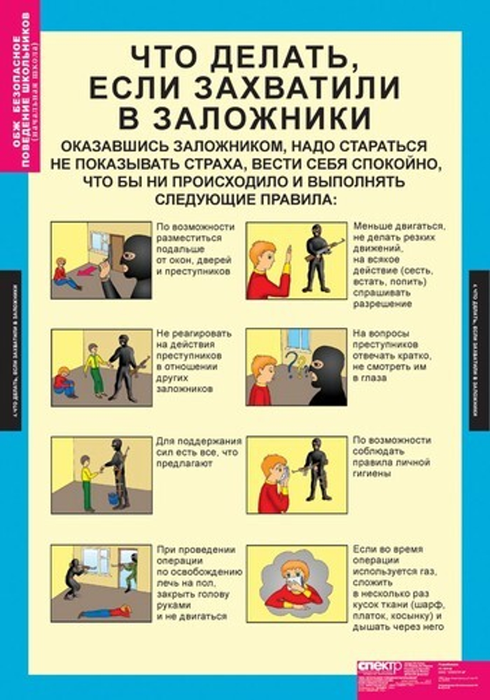 Комплект таблиц "Безопасное поведение школьников (нач. школа)"; 5 таблиц