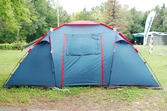 Палатка Canadian Camper SANA 4, цвет royal, вид сбоку.