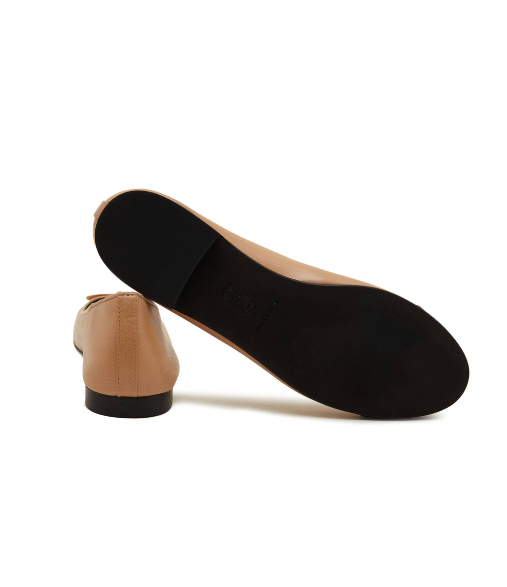 Кожаные балетки cap-toe TORY BURCH - коричневый(154513)