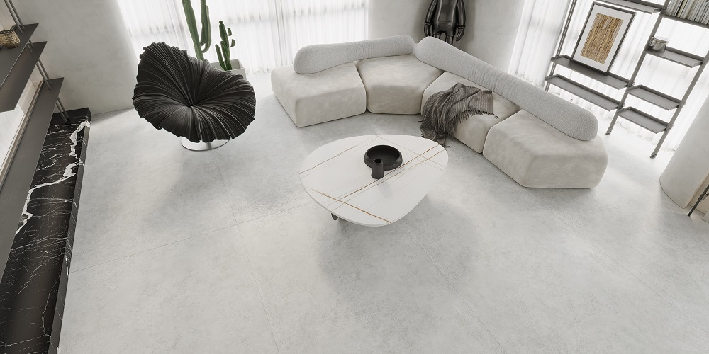 Plain Cement Light-Grey Matt Спеченный камень 120*270/0.6