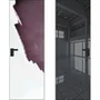 Скрытая дверь 0M снаружи под покраску внутри зеркало Grey чёрная AL кромка
