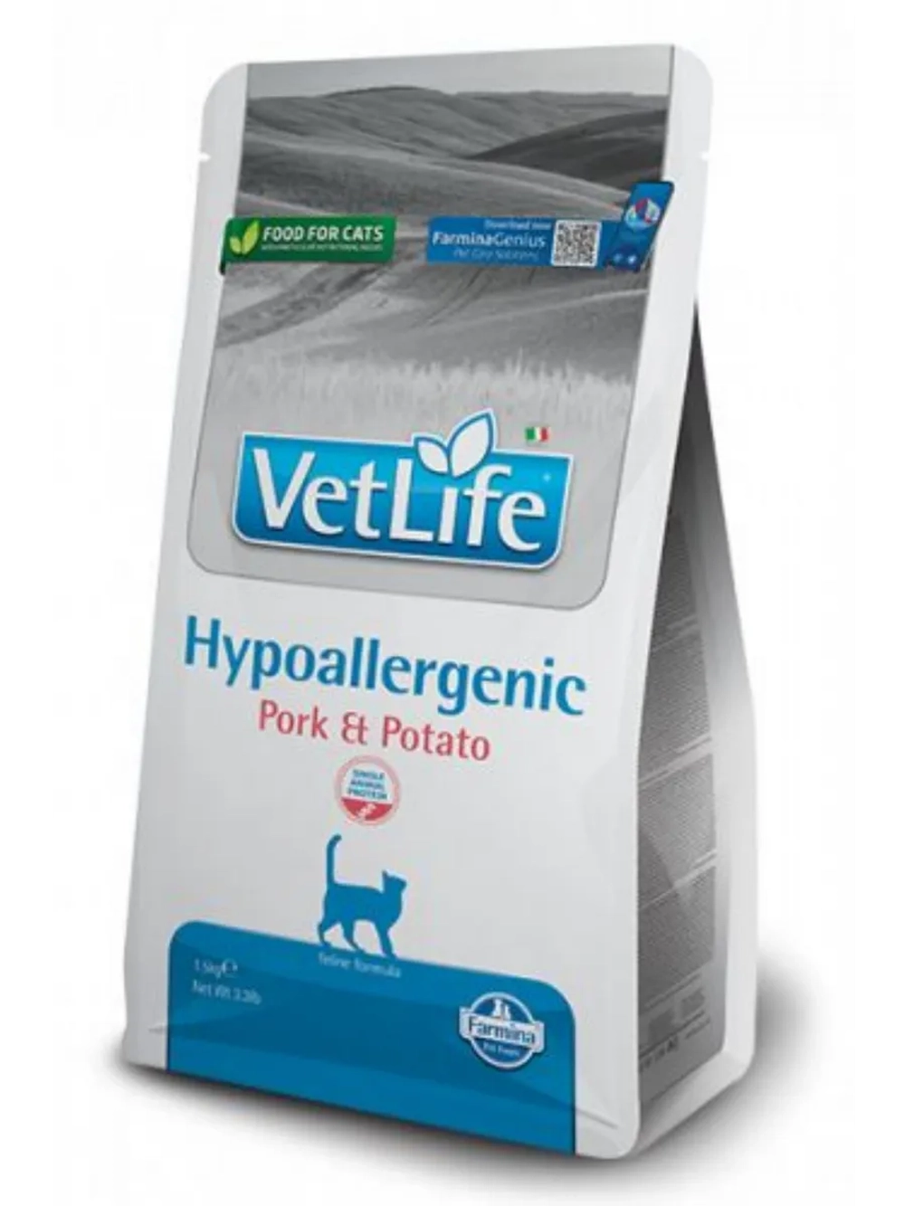 Vet Life Hypoallergenic Pork&Potato Корм для кошек 1,5кг