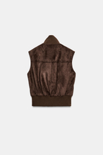 ЖИЛЕТ ИЗ ИСКУССТВЕННОЙ ЗАМШИ — ZARA