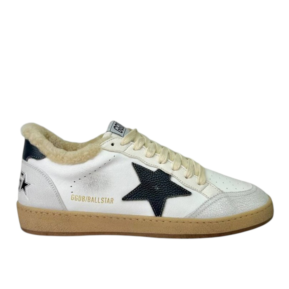 Зимние Golden Goose Ball Star / Белые черная звезда муж