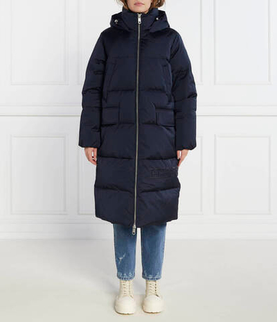 Пуховое пальто SATEEN HOODED MAXI Tommy Hilfiger - темно-синий(WW0WW40834)