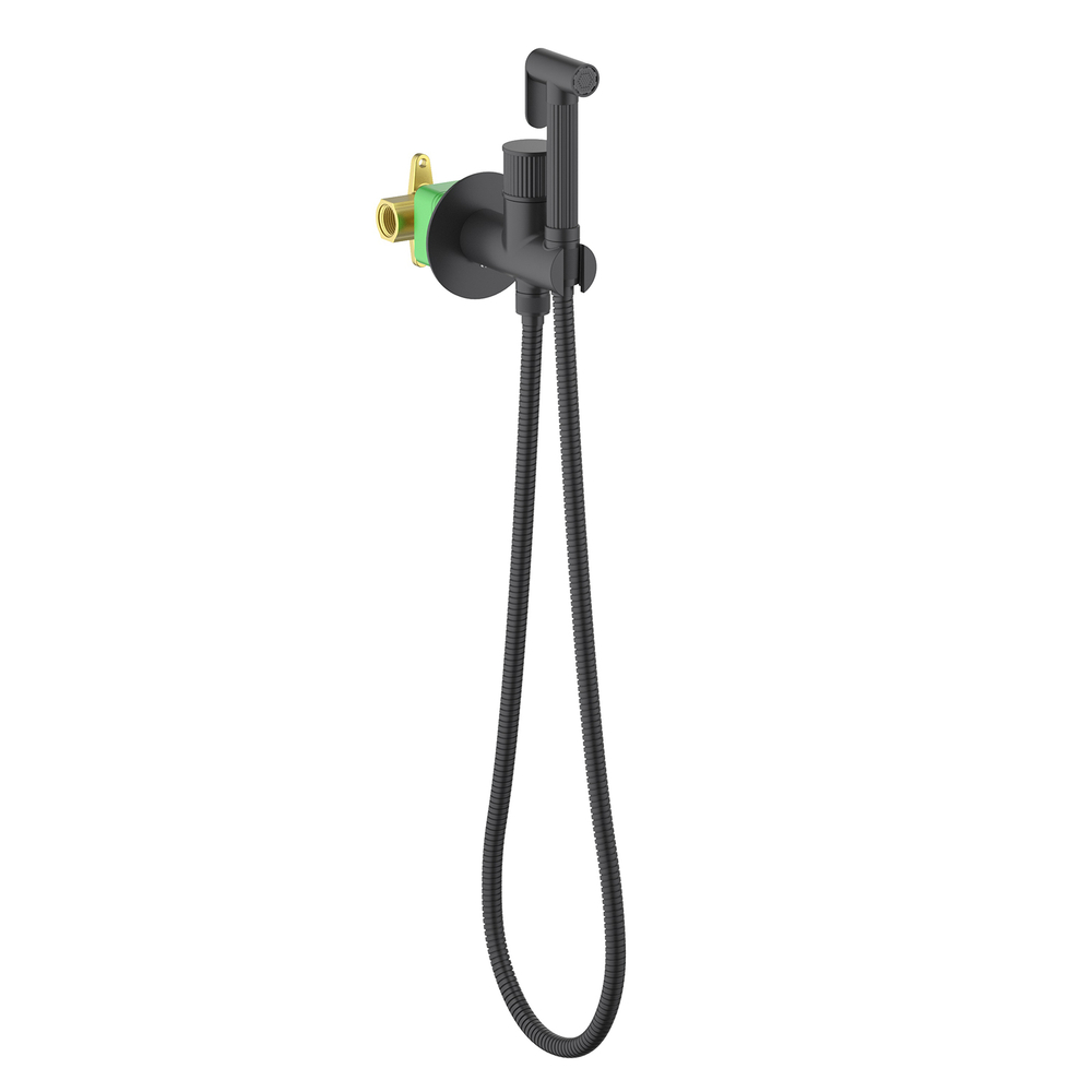 Смеситель встроенный с гигиеническим душем Luiro 1837/03SM Черный
