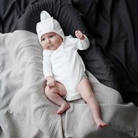 Боди-кимоно с длинным рукавом и наружными швами "Сливки" 0+