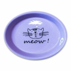 Миска Mr.Kranch керамическая для кошек "MEOW!" Сиреневая - 200 мл