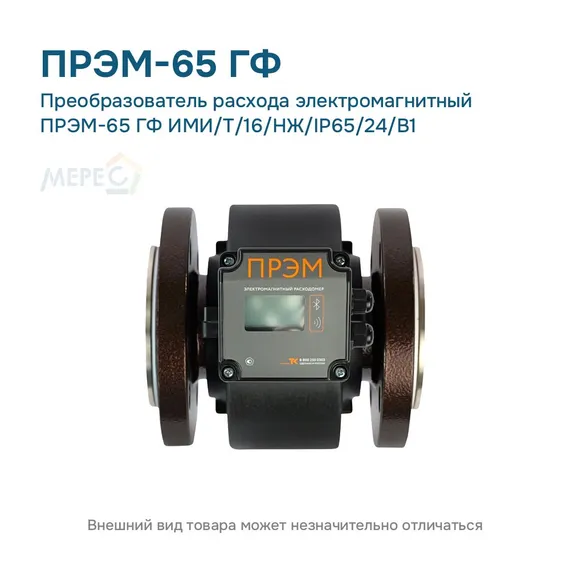 Преобразователь расхода электромагнитный ПРЭМ-65 ГФ ИМИ/T/16/НЖ/IP65/24/B1