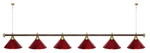 Лампа STARTBILLIARDS 6 пл. (плафоны зеленые,штанга зеленая,фурнитура золото)