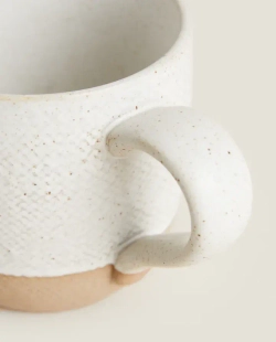 ZARA HOME КРУЖКА С ТИСНЕНИЕМ, ЭКРЮ