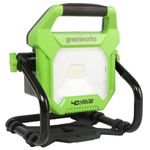 LED-прожектор Greenworks G40WLH с гибридным питанием, 40V / 220V, 1000/2000 лм, крюк для подвеса, крепление на стену, кабель 30 см, без АКБ и ЗУ (3503907)