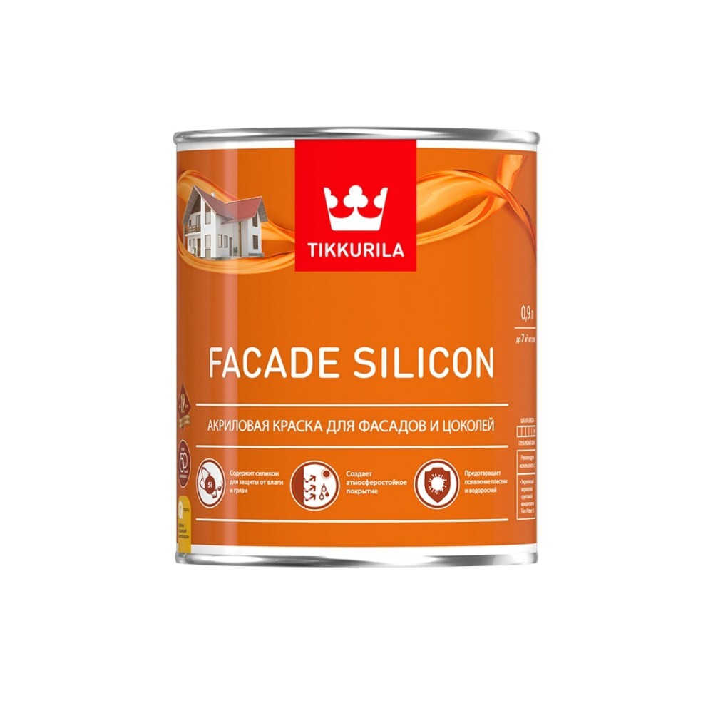 Tikkurila Facade Silicon Краска акриловая для фасадов и цоколей Глубокоматовая "База А" 9L