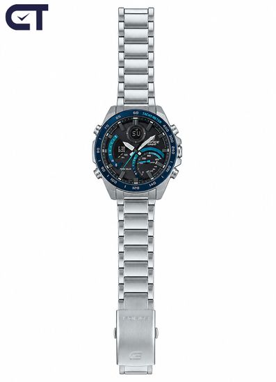 CASIO ECB-900DB-1BDR мужские часы — Bluetooth, Tough Solar и синие акценты
