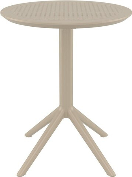 Стол пластиковый складной Siesta Contract Sky Folding Table Ø60, бежевый