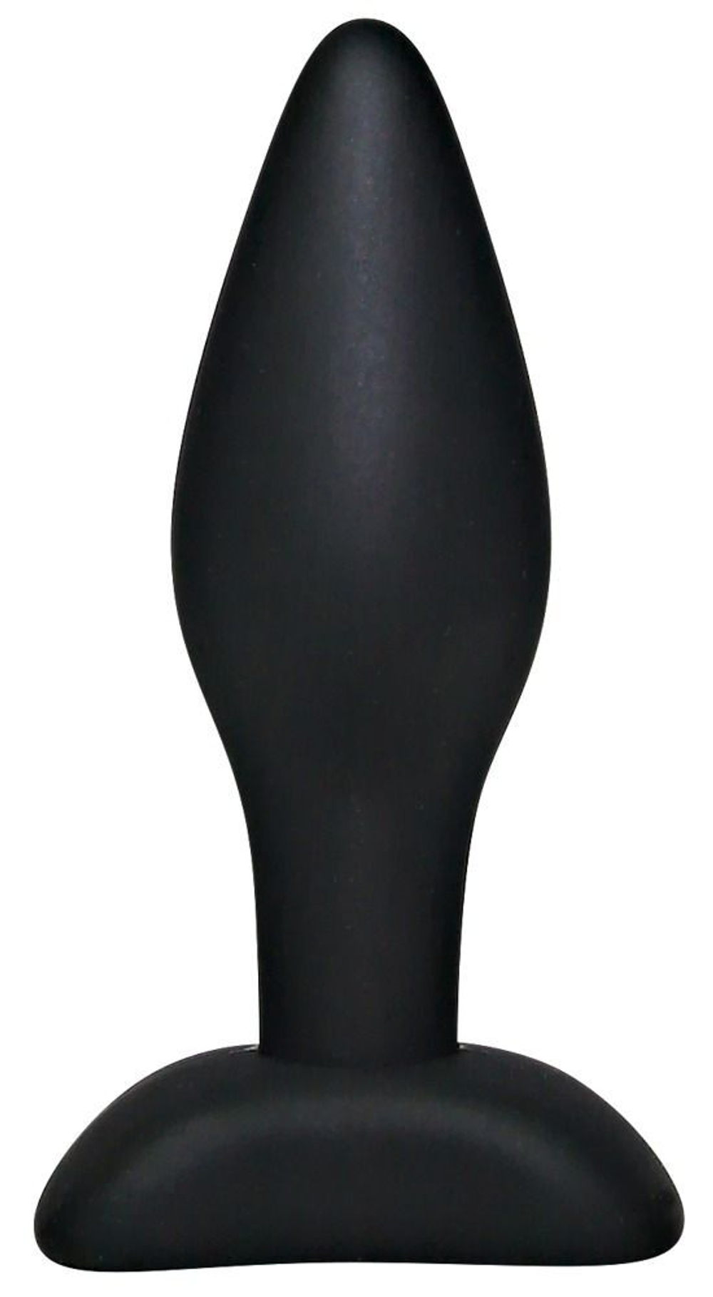 Чёрный анальный стимулятор Silicone Butt Plug Small - 9 см. (Цвет: черный)