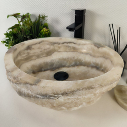 Раковина из оникса Erozy White EO-64798 47x40x15 из натурального камня