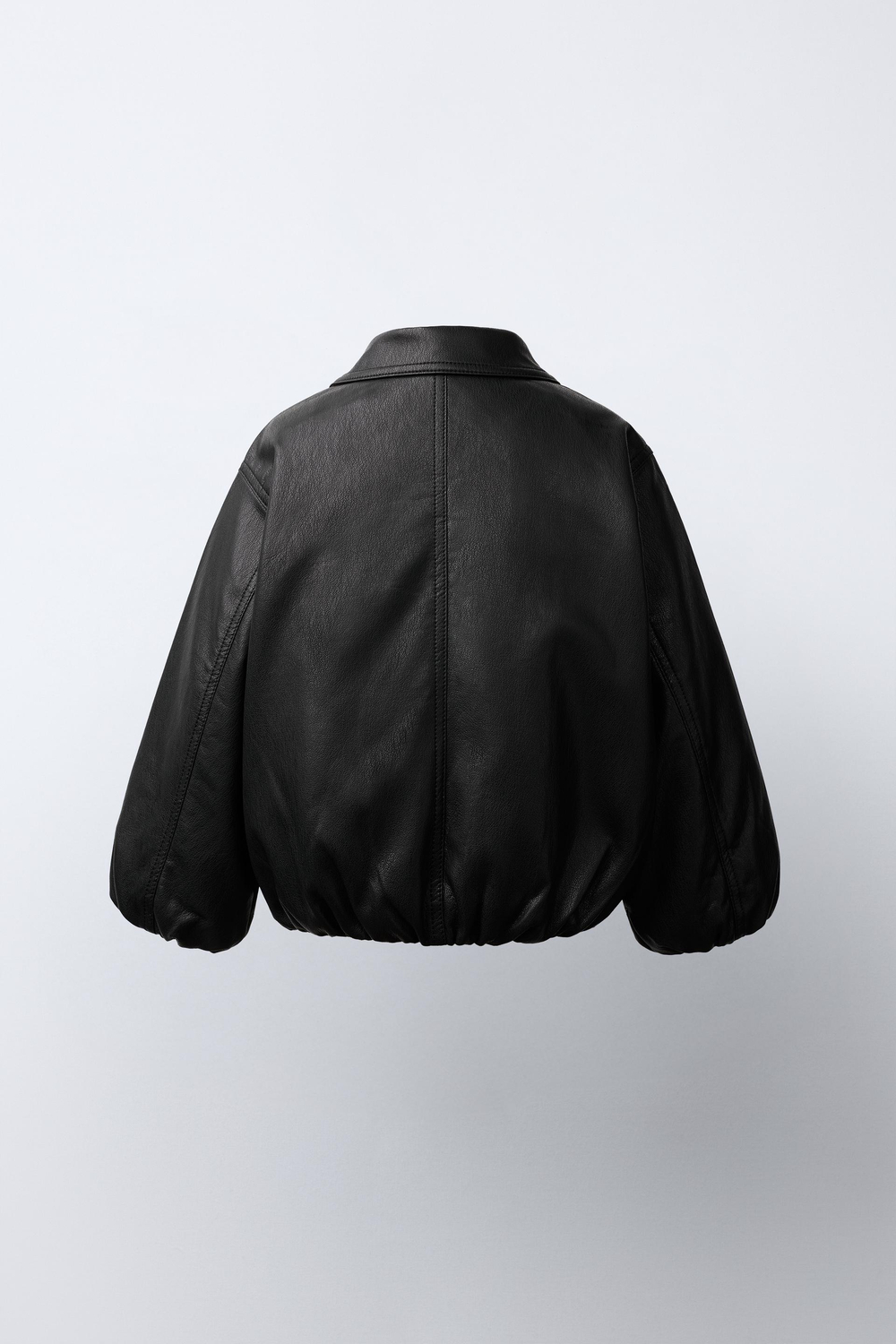 ZARA БОМБЕР ИЗ ИСКУССТВЕННОЙ КОЖИ, ЧЕРНЫЙ