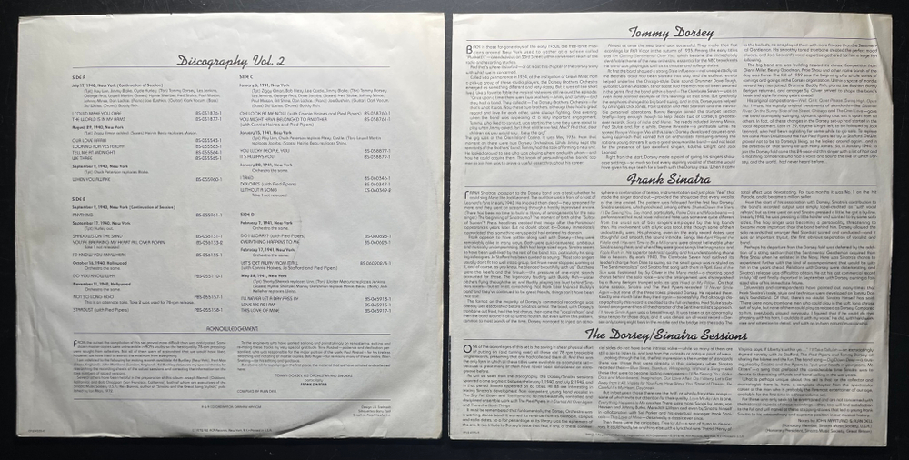 Tommy Dorsey & Frank Sinatra - The Dorsey / Sinatra Sessions Vol. 2 2LP (США 1982г.)