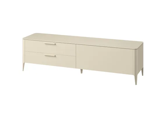 Тумба Type oak под ТВ 2 ящика откидная дверь (молочный)
