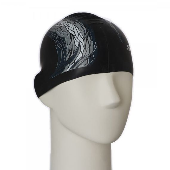 Шапочка для плавания Saeko CSP2 Swimcap Surfing силиконовая черная