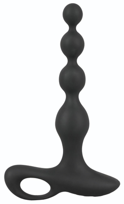 Черная анальная цепочка с вибрацией Rechargeable Anal Beads - 20 см. (Цвет: черный)