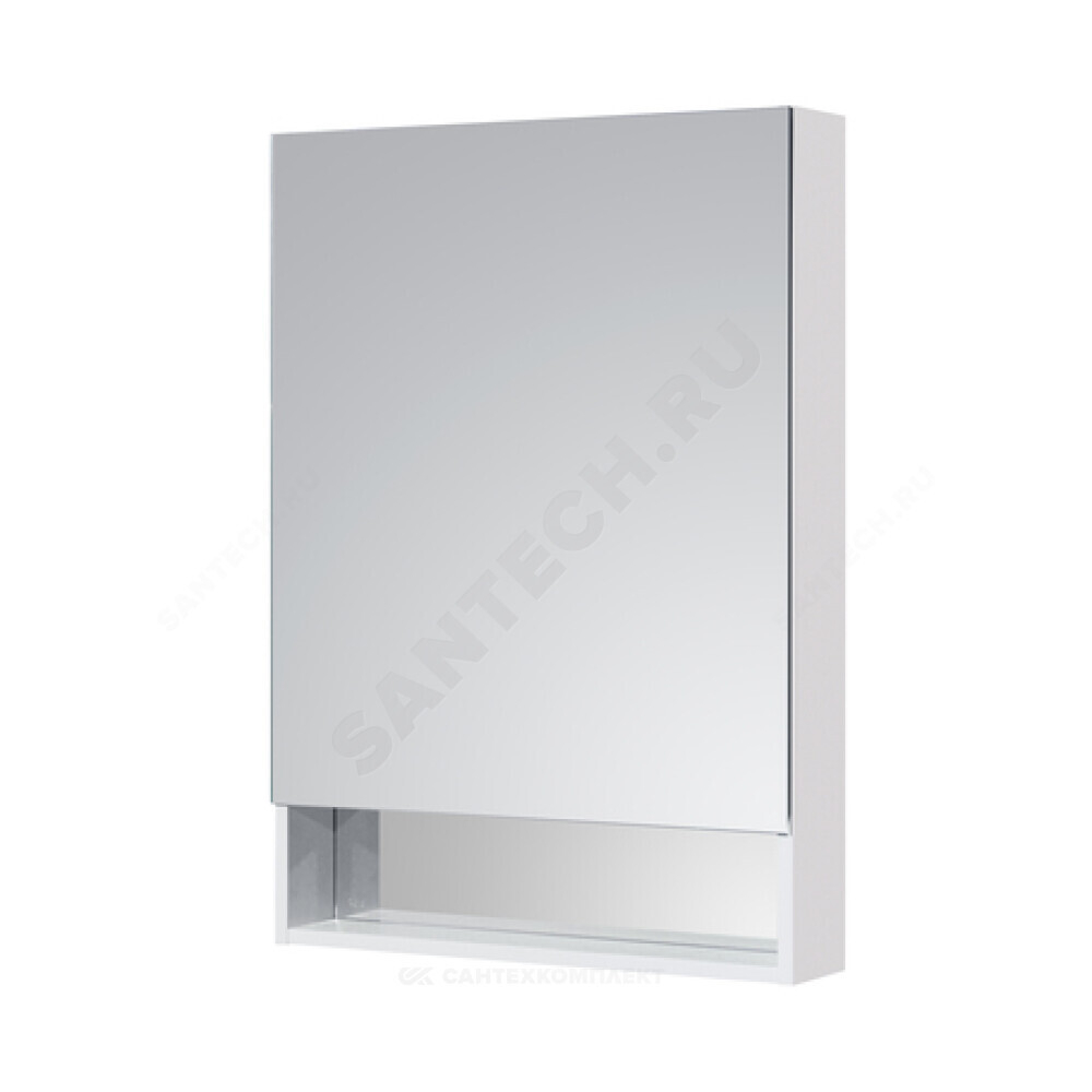 Шкаф зеркальный The Gap 60 белый глянец с подсветкой Roca ZRU9302885