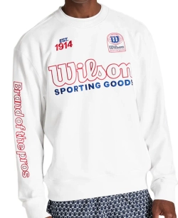 Мужская теннисная кофта Wilson Playstate Crew - bright white/varsity red
