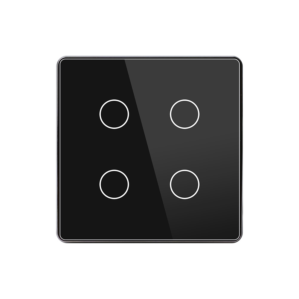 Сенсорный выключатель Zigbee 4CH беспроводной SS4 (на аккумуляторах, черный), фото 2