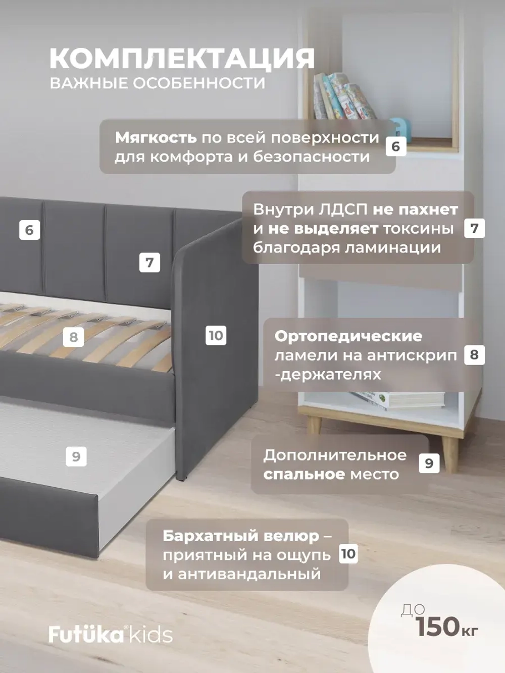 Диван - кровать 160х80 см Стич ткань Микровелюр