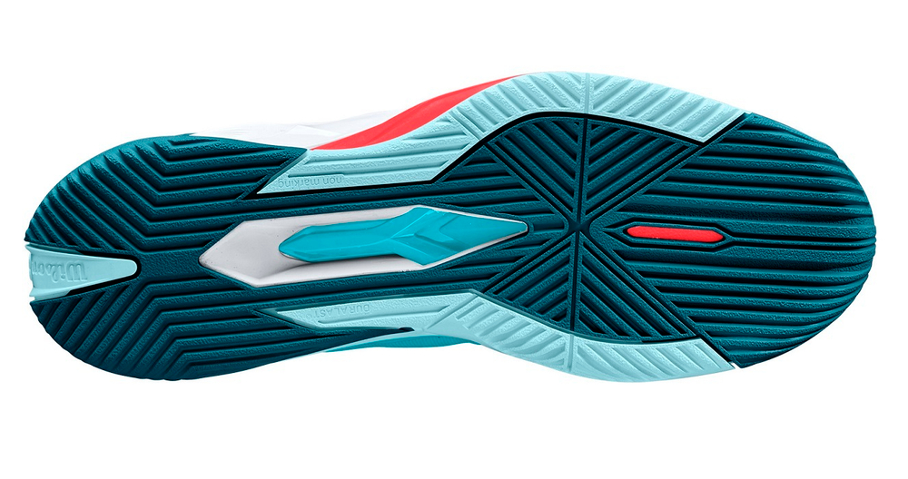 Женские Кроссовки теннисные Wilson Rush Pro 4.0 W - scuba blue/white/fiery coral