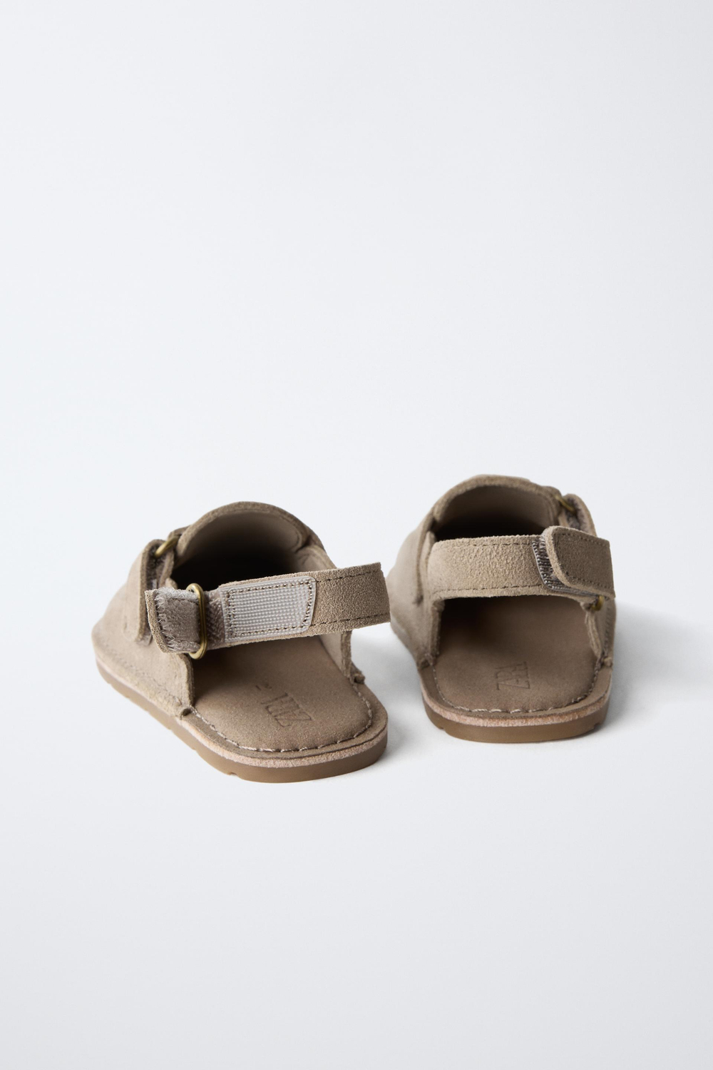 ZARA КОЖАНЫЕ САБО BAREFOOT, ПЕСОЧНО-КОРИЧНЕВЫЙ