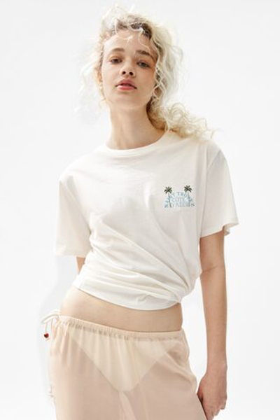 Хлопковая футболка с принтом — Белый/С пальмами - H&M