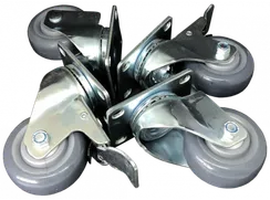 Solton Wheels Set - Набор колес (4 шт), синий цвет: 2 колеса - с тормозом, 2 колеса - без тормоза. Д