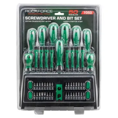 Отвертки в комплекте с битами, набор 50пр. RockFORCE RF-7050