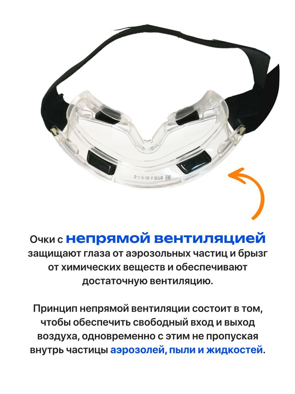 Очки защитные строительные прозрачные ПАНОРАМА непрямая вентиляция, Профессионал
