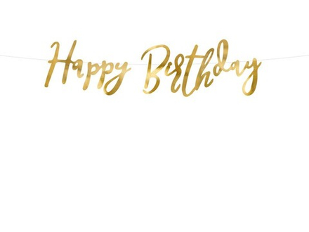 Гирлянда "С Днем Рождения" [Happy Birthday] (золото) 62 см