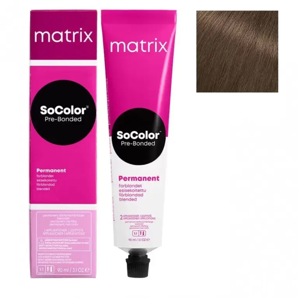 Matrix SoColor Pre-Bonded 6NV Темный блонд натуральный перламутровый, 90мл