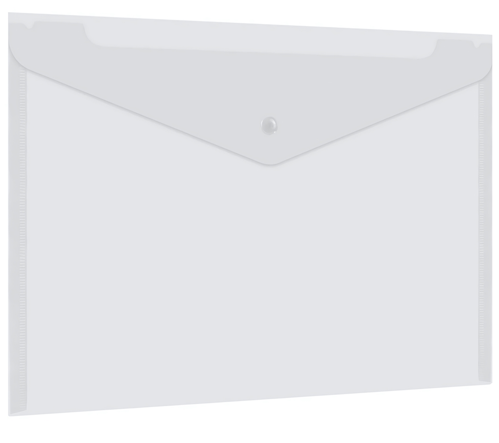 Папка-конверт с кнопкой А4 "Universal" 0,15мм. до 100л. прозрачная (BRAUBERG)
