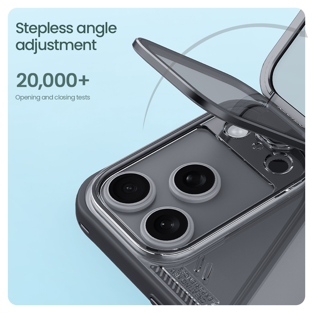 Чехол тонированный прозрачный от Nillkin на iPhone 17 Pro, серия Iceblade Prop Case (версия с прозрачной крышкой объектива)