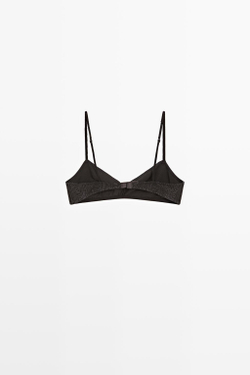 Massimo Dutti Топ с вышитыми деталями, угольный