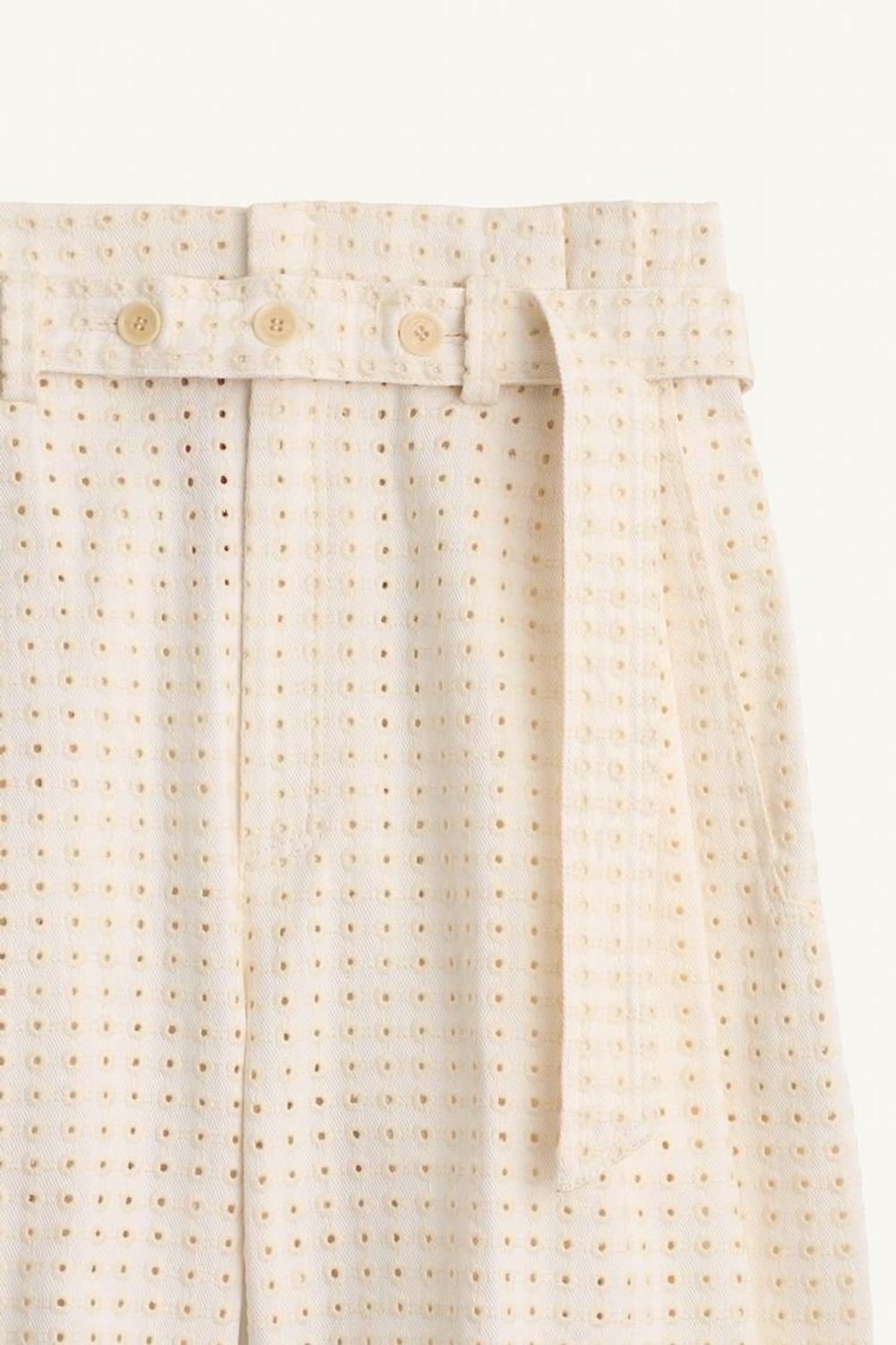 ZARA БРЮКИ-КАРГО СО СКЛАДКАМИ ИЗ 100% ХЛОПКА, ЭКРЮ
