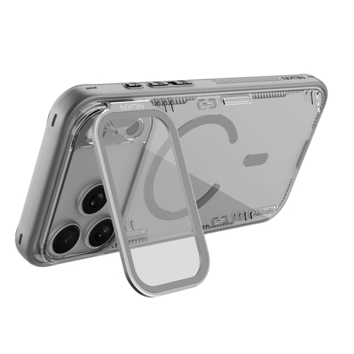 Чехол серого цвета с поддержкой MagSafe на iPhone 17 Pro, серия Iceblade Prop Magnetic (версия с прозрачной крышкой объектива) от Nillkin