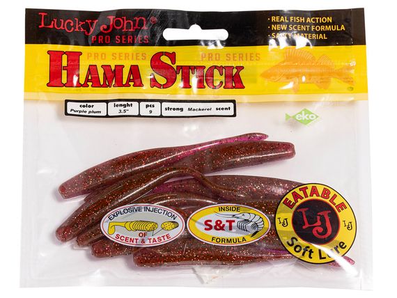 Виброхвосты съедобные LJ Pro Series WACKY HAMA STICK 3.5in (08.90)/S13 9шт.