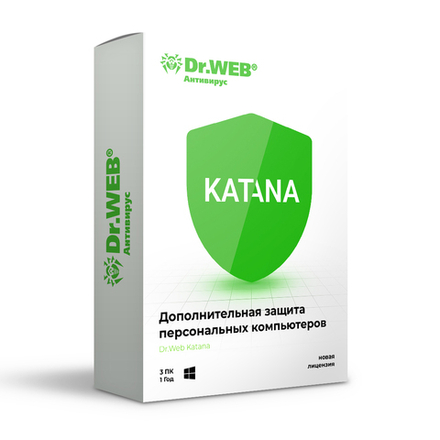 Электронная лицензия (ESD ключ) Dr.Web Katana 12М 3 ПК новая