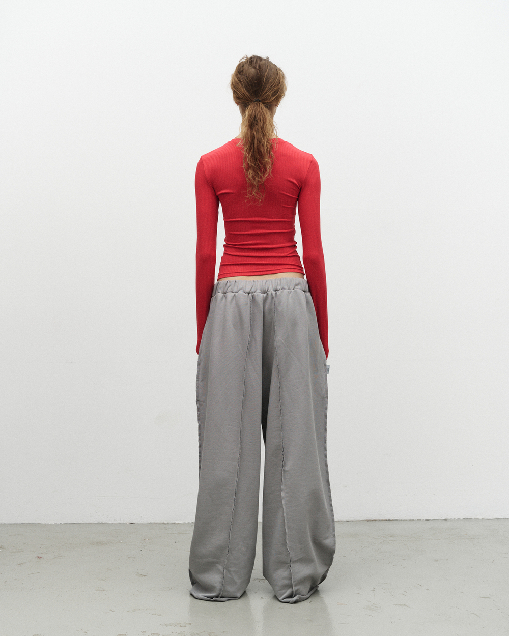LS Ribbed T-Shirt Mandevilla Red