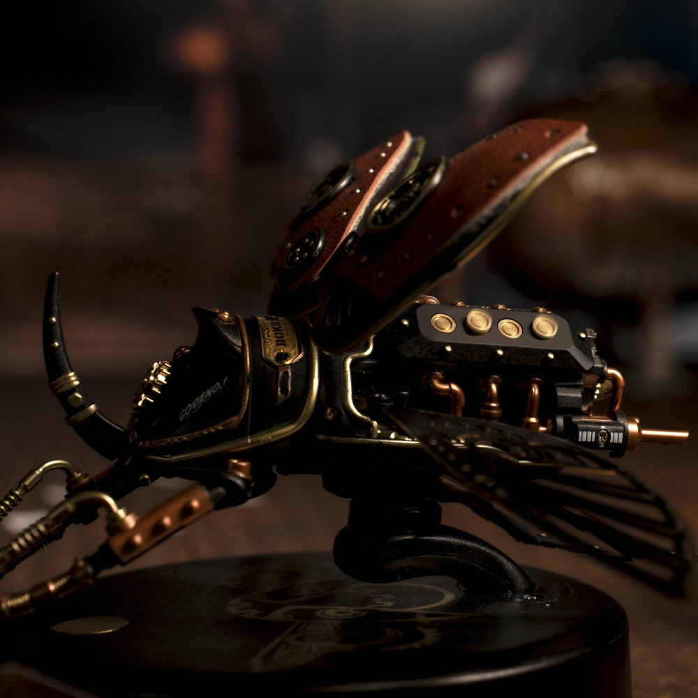 Жук-носорог (Rhinoceros Beetle) MI01 от ROKR - Конструктор, сборная механическая модель, 3D пазл, для интерьера