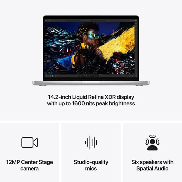 Ноутбук Apple MacBook Pro 14" 2024 MX2G3LL/A (M4 Max 14C CPU, 32C GPU, RAM 36 ГБ, SSD 1 ТБ), серебристый