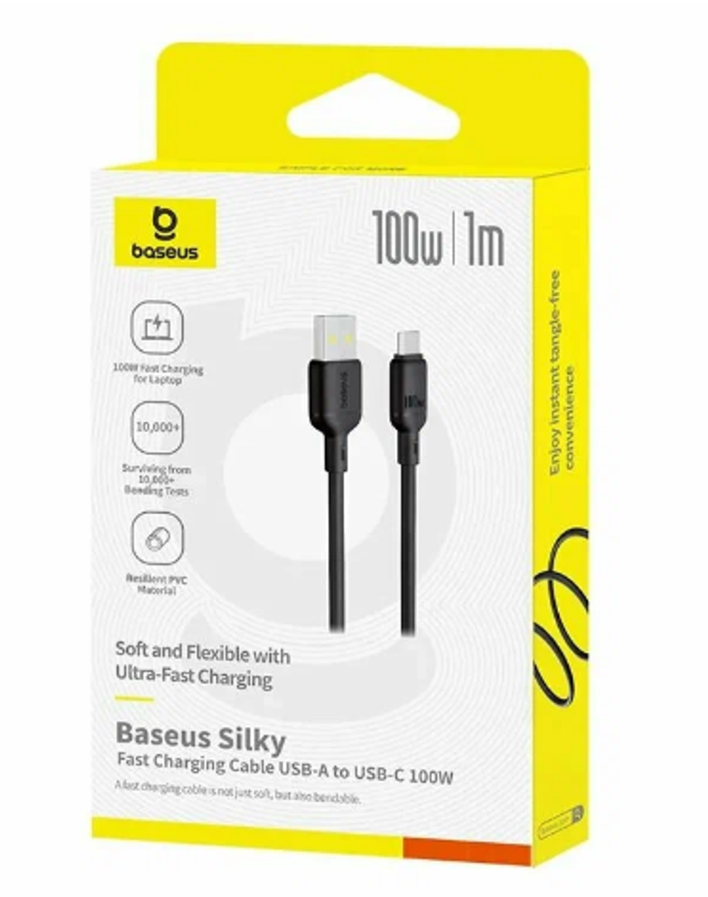 Usb Кабель-зарядка TYPE-C Baseus Silky Series 100W 1м P10377703113-00 черный
